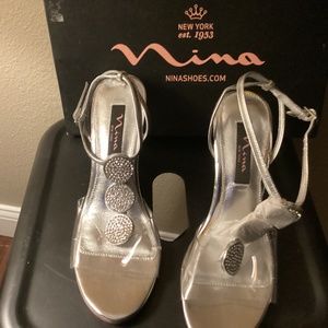 Nina open toe ankle strap shoes